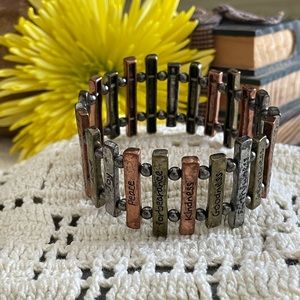 Positive Affirmation & Scripture Bar Stretch Bracelet